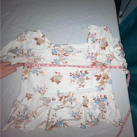 Loft Outlet Floral Raglan Sleeve Top Size Medium - Picture 6 of 13